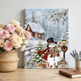 thumbnail image 2 of Canvas Wall Art, Christmas Snowman Framed Canvas Prints for Living Room Office, Xmas Tree Snowy Farmhouse Large Gallery Wrapped Wall Decor for Home Office, Gifts, 16"x24" Ship Next Day, 2 of 9