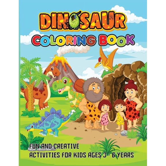 Dinosaur Coloring Book: Fun and creative Activities For Kids Ages 3-5, Great Gift for Boys & Girls (Paperback)