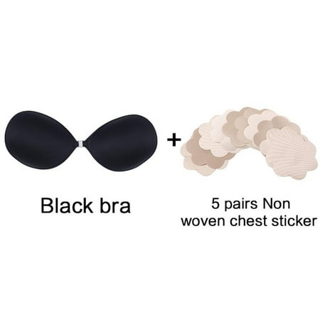 

QWZNDZGR Silicone Bra Invisible Push Up Sexy Strapless Bra Stealth Adhesive Backless Breast Enhancer For Women Lady Nipple Cover