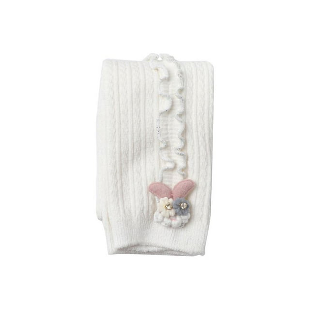 Leggings de Printemps et d'Automne pour Enfants Mignons Version Coréenne Leggings Élastiques Couleur Unie Rabbit Pantalons Neuf Points pour 3-12 Ans W m