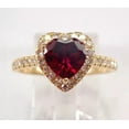 thumbnail image 4 of 2Ct Heart Cut Simulated Red Garnet Halo Engagement Ring 14K Yellow Gold Plated 925 Sterling Silver For Her, 4 of 5
