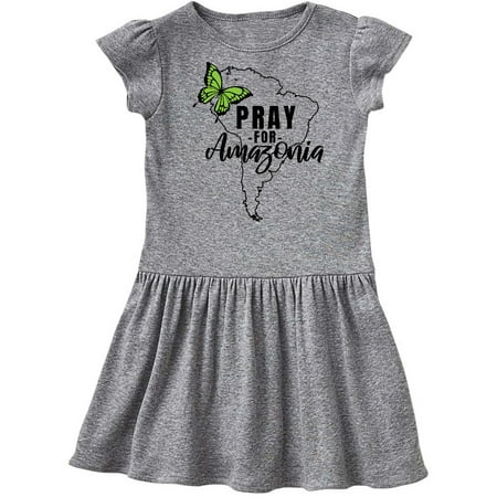 

Inktastic Pray for Amazonia South America Silhouette with Butterfly Gift Toddler Girl Dress