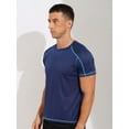 thumbnail image 5 of JanJean Men's Athletic Short Sleeves T-Shirt Quick Dry Performance Tee Shirt Gym Yoga Workout Tops Dark Blue L, 5 of 7