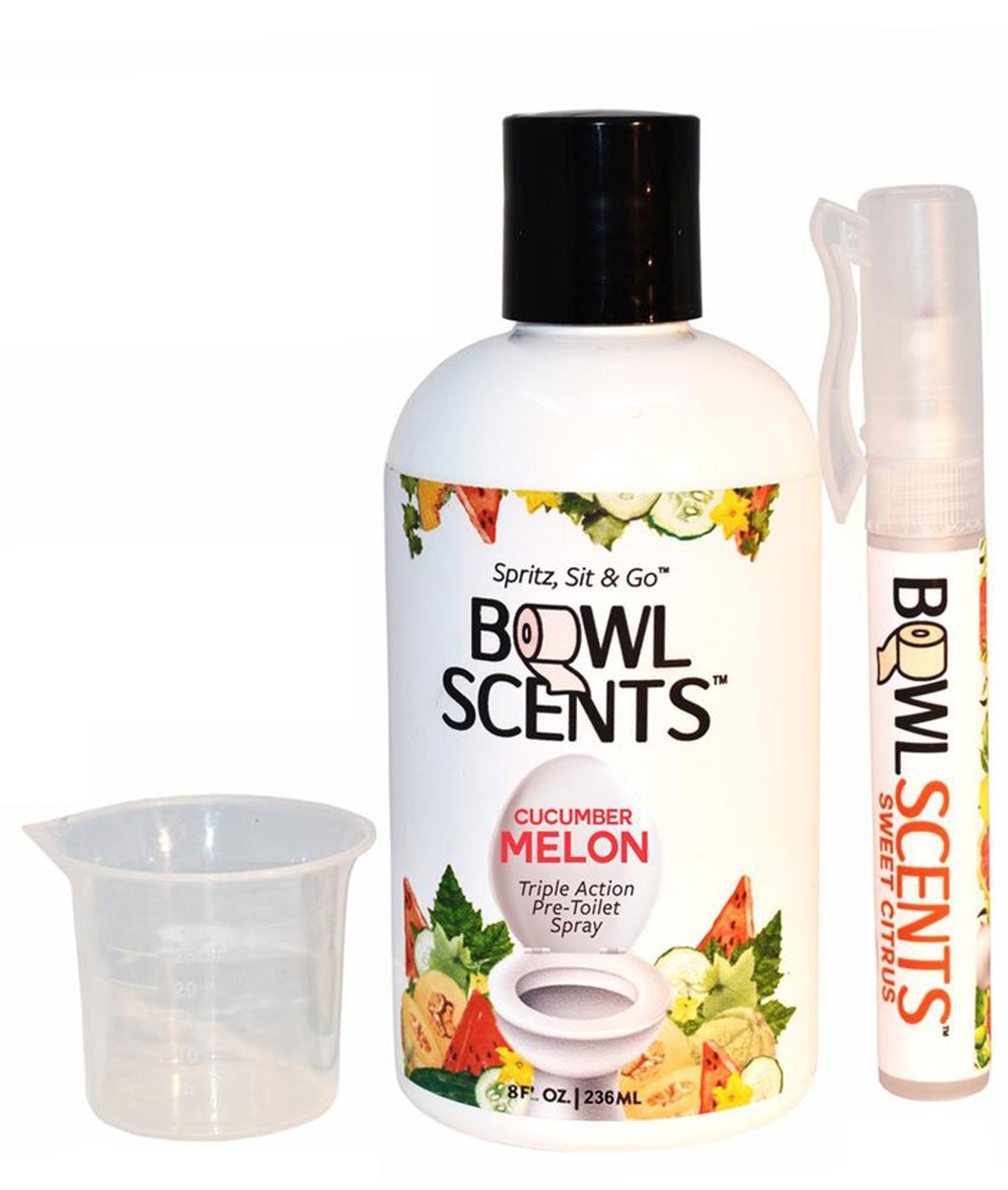 BOWL SCENTS Triple Action Toilet Spray Cucumber Melon 8 oz Refill