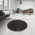 thumbnail image 3 of Ahgly Company Indoor Round Abstract Gray Abstract Area Rugs, 4' Round, 3 of 6