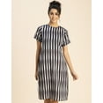 thumbnail image 2 of Moomaya Short Sleeve Round Neck Printed Dress - Women's Stylish Bodycon Dress, 2 of 9