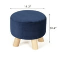 thumbnail image 3 of Homebeez Round Fabric Padded Ottoman Foot Rest Stool Wood Sofa Change Shoes Stool,Navy, 3 of 7