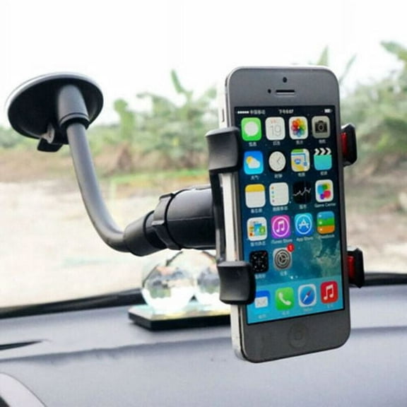 Car Truck Phone Mount Holder with Gooseneck Long Arm, 1Zero Windshield Window Mobile Holders w/ Anti-Shake Stabilizer Compatible All Cell Phones iPhone
