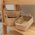 thumbnail image 2 of 3Pc Rect. Seagrass Basket With Braided Handles Natural, 2 of 3