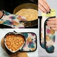 thumbnail image 5 of 2 PCS Oven Baking Gloves Set Heat Resistant Oven Mitt & Pot Holder Set Cooking Mitts Kitchen Home Supplies Teal and Orange Abstract Shapes, 5 of 5