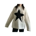 thumbnail image 3 of Women Vintage Sweater Knitted Long Sleeve Loose Oversized Pullover Jumper Tops 90s Cute Knit Pullover Streetwear, 3 of 4