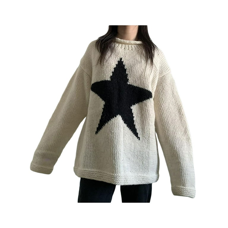 LisenraIn Women's Y2K Striped Pullovers Sweater Oversized Vintage Knitted  Sweater Kawaii Preppy Grunge Knitwear