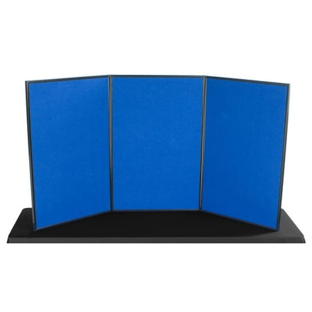 Diamana Red Board 3-Panel Tabletop Display Board, 72 x 36 - Blue and Red Hook & Loop-Receptive Fabric, Exhibition Display System (3P7236BLRD) ()