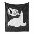 thumbnail image 1 of Yoga Soft Flannel Fleece Throw Blanket, Polar Bear Saying I Love Yoga Grunge Wildlife Illustration, Cozy Plush for Indoor and Outdoor Use, 50" x 70", Charcoal Grey White, by Ambesonne, 1 of 6