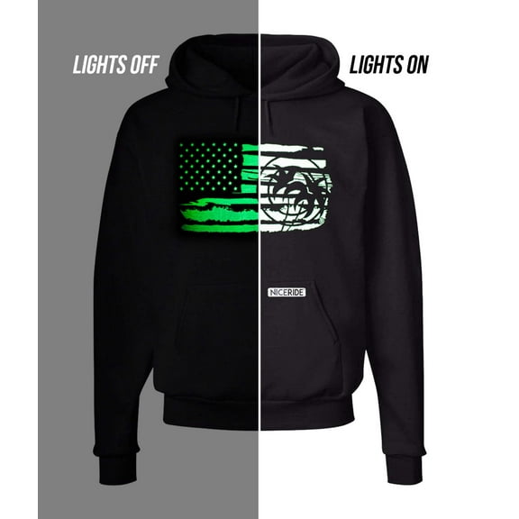 "Strong Faded" Black Pullover Hoodie For Men And Women