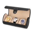 thumbnail image 3 of Spencer Watch Box 3-Slot Wrist Watch Box Jewelry Storage Display Case Organizer Leather Travel Watch Case for Men Women, Black, 3 of 10