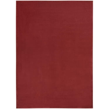 Noursion Essentials Solid Contemporary Brick Red 5' x 7' Area Rug, (5' x 7')