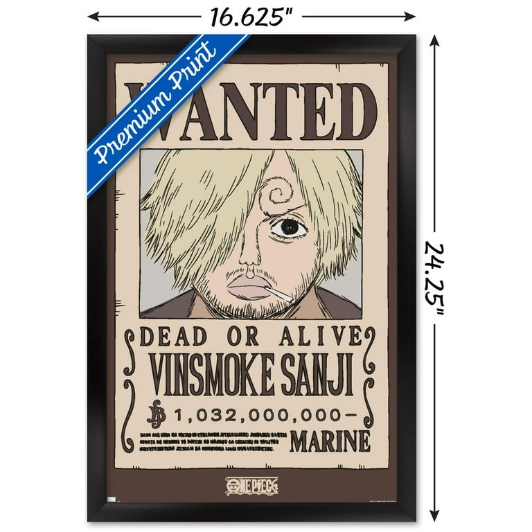 One Piece - Vinsmoke Sanji Wanted Poster Wall Poster, 14.725