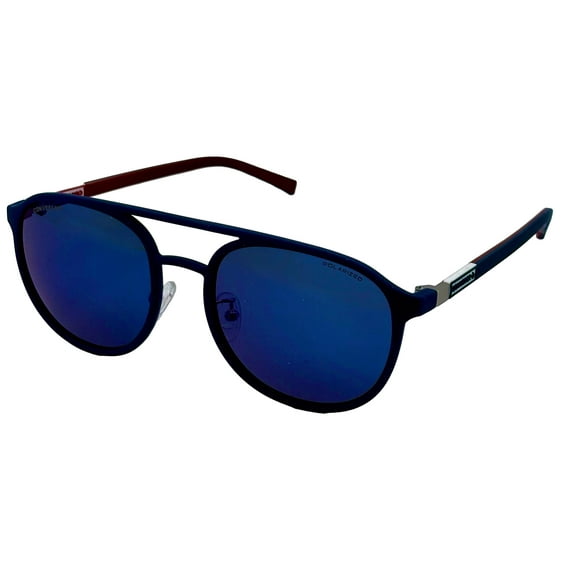 Converse Polarize Flash Lens Men's Round Plastic Sunglasses, Blue