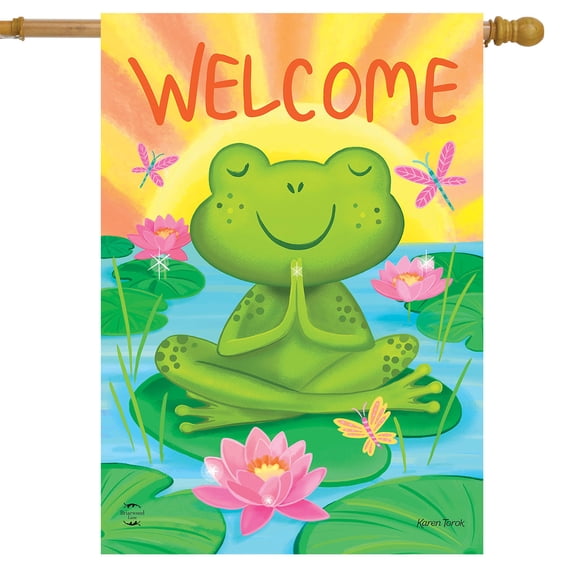 Briarwood Lane Peaceful Frog House Flag