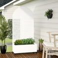thumbnail image 2 of MAYEERTY 35*16*71"Outdoor White Metal Planter with Arch Louvered Climbing Trellis, Drainage hole & Wheels, 2 of 8