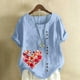 thumbnail image 2 of Camisetas de Manga Corta para Mujeres, Camiseta de Manga Corta Impresa Casual Hecha de 95% Poliéster 5% Spandex para Todas las Estaciones, Camisetas de Manga Corta para Mujeres, 2 of 3