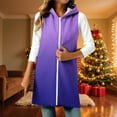 thumbnail image 5 of Nmnitkp Zip Up Sleeveless Hoodies For Women Long Sleeve Oversized Sweatshirts Casual Lightweight Fleece Jackets With Pockets Purple #01,2XL, 5 of 6