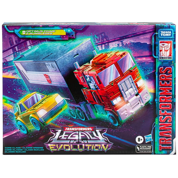 Transformers Legacy Evolution 3.75 Inch Action Figure Core Class - Optimus Prime & Bumblebee