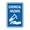 Blue, variant on Portrait Round Chemical Hazard Sign (Brushed Silver) - Small