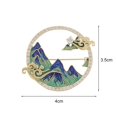 thumbnail image 5 of Tnobhg Brooch Pin for Women Classic Mountain River Pin Hollow Rhinestone Elegant Badge Lapel Pin for Bags Shirts Backpacks Versatile Accessory Perfect Gift, 5 of 7
