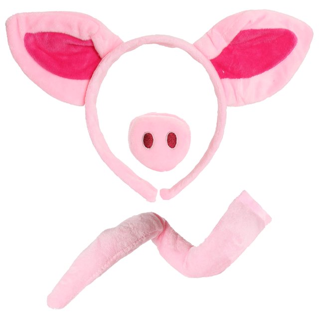 Kit de accesorios para disfraz de cerdo XCF orejas de cerdo rosas en diadema nariz Y cola talla única