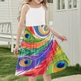 thumbnail image 1 of LOVZFMLL Robe d'Été Imprimée à Manches Courtes avec Poches à Volants et Col Rond pour Filles, 1 of 7