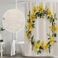 thumbnail image 4 of Watercolor Yellow Floral Shower Curtain Set with Hooks, Vintage Rustic Tropical Waterproof Fabric Bathroom Curtains Decor Home Accessories,66 X 72 Inch Long, 4 of 9