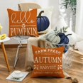 thumbnail image 4 of Blue Pumpkin Pillow Covers 16x16 Inch Set of 4 Hello Pumpkin Indoor Outdoor Decorative Throw Pillow Cover Farmhouse Autumn Pillow Case Thanksgiving Harvest Bedroom Sofa Cushion Couch Decor, 4 of 6
