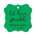 thumbnail image 1 of Darling Souvenir Personalized Fancy Frame Paper Tags Wedding Sparklers Let Love Sparkle Custom Hang Tags-Green-100 Tags, 1 of 1
