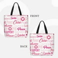 thumbnail image 3 of Xecao Breast Cancer Pink Ribbons Awareness (2) for Tote Bag: spacious with inner pockets, ideal for work, shopping, or travel., 3 of 9