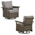 thumbnail image 4 of POCASSY Outdoor Rocking Chair, All Weather Patio Furniture Set Outdoor Swivel Chair Sets of 2 for Garden Porch Pool, Brown/Gray, 4 of 9