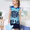 thumbnail image 4 of Fotbe Halloween Trick Or Treat Vestido de Dormir para Niñas de 3 a 10 Años, Mangas Cortas, Estilo Princesa, Pijama Camisón con Mangas Voladas-Small, 4 of 6