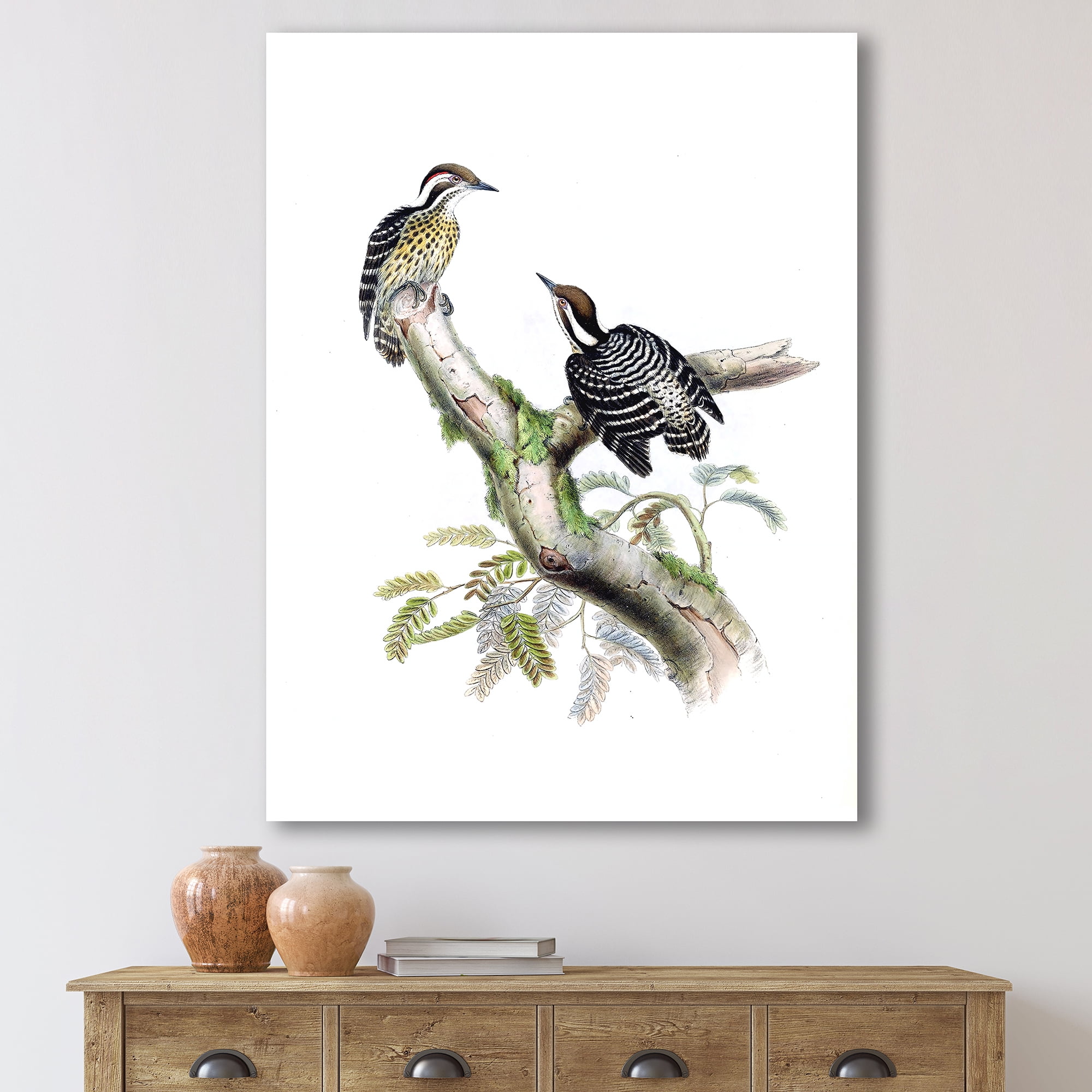 Designart ' Ancient Birds In The Wild VIII ' Traditional Canvas Wall Art Print