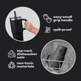 thumbnail image 2 of YAYA My First Travel Tumbler for Preschool & Kids 3+, Insulated Stainless Steel Tumbler with Reusable Silicone Straw & Spill-Proof Lid, Cup Holder Compatible, BPA-Free, 12oz, Black, 2 of 8