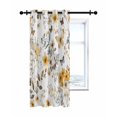 thumbnail image 7 of Vintage Yellow Thermal Insulated Blackout Curtains for Bedroom 72 Length Flowers Leaves Butterflies Pastoral Botanical Room Darkening Curtain 1 Panel Grommet Window Curtain Drape for Living Room, 7 of 7
