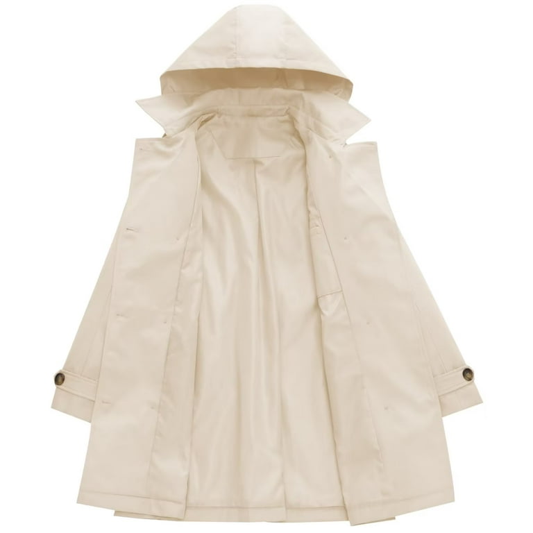 Chrisuno Trench Coats for Women Spring Lightweight Belted Raincoat White S Walmart