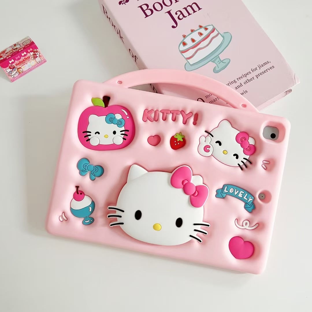 Adorable 3D Cartoon Hello Kitty Shockproof Case - Perfect for iPad mini 7 (A17 Pro) Generation Case 2024, iPad mini 6 Case 2021, 8.3-inch - Child - Safe Protective Cover