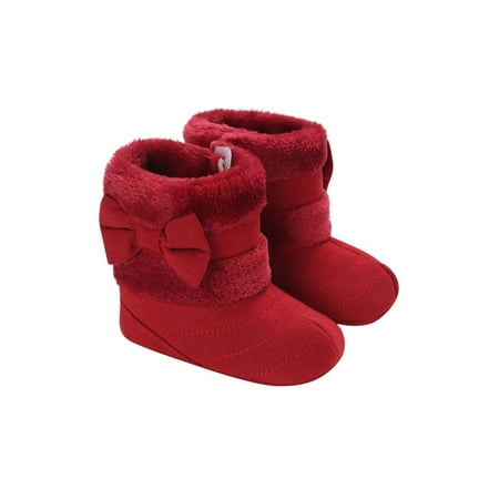 

Deals of The Day Clearance Abomasnow Newborn Baby Girls Boys Boots Soft Anti-Slip Sole Plush Warm Winter Snow Bowknot Booties Toddler Infant Prewalker Shoes