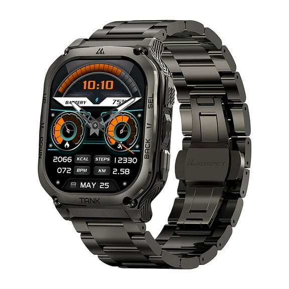 KOSPET TANK M3 Special Edition 1.96-In.-AMOLED Smartwatch with Stainless Steel Band (Black), P-MS003-B