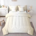 thumbnail image 1 of YST Gradient Ombre 7-Piece Bedding Set with Wave Lines Dots, Twin Size, Beige Greyish White, 1 of 4
