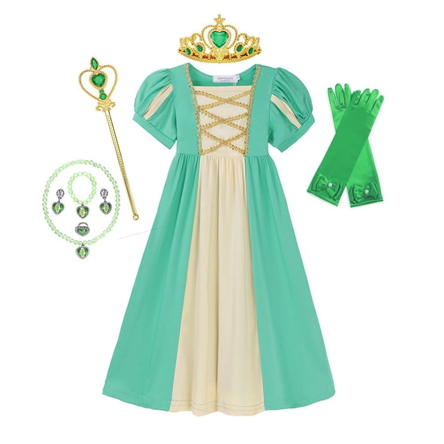 Disney-Vestidos largos de princesa Cenicienta, Blancanieves, disfraz de Bella, Mulan, Rapunzel, para fiestas de cumpleaños de niñas Fivean unisex