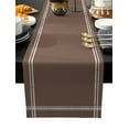 thumbnail image 2 of Brown Cotton Linen Table Runner 18 x 72 inch Pure Brown Solid Color Simple Minimalism Art Non-slip Rectangular Dining Table Decor for Wedding Party Holiday Dinner, 2 of 8