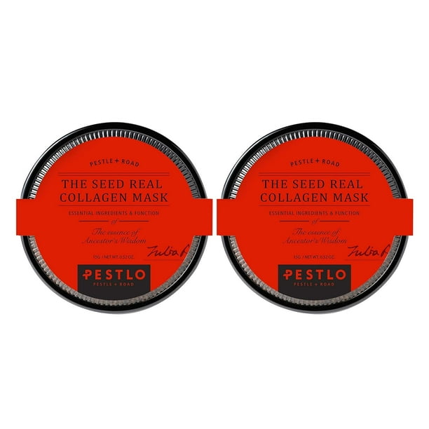 PESTLO The Seed Real Collagen Mascarilla facial 15g x 2ea- Proteína de colágeno natural Hidratante Elasticidad Reafirmante Calmante botánico