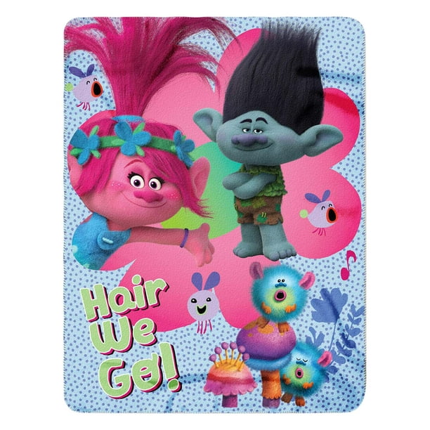 Trolls Poppy Refresh Micro Raschel Throw Blanket, 46" x 60 ...